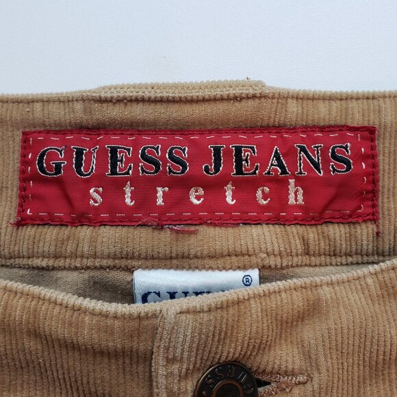 Guess Jeans Stretch Brown Corduroy Boot Cut Retro Pants Ladies Size 32 - Picture 10 of 10
